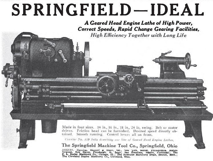 Springfield Machine Tool Co. - 1922 Ad-Springfield Machine 