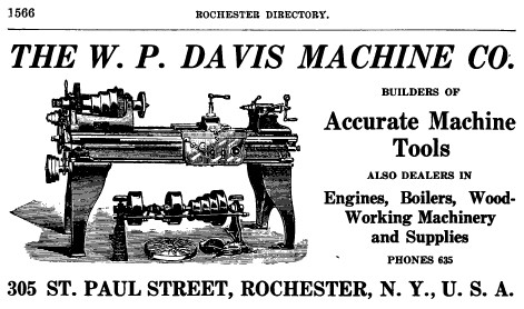 W. P. Davis - 1899 &amp; 1911 Ads-W. P. Davis, Engine Lathes ...