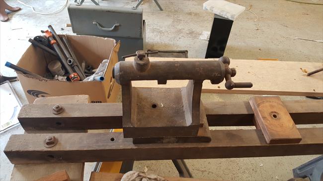 Photo Index - Unknown Manufacturer - old wood mounted lathe